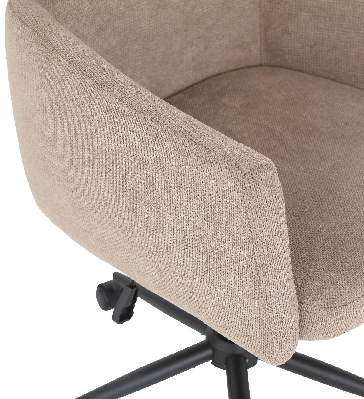 DREHSTUHL Mikrofaser Braun  - Schwarz/Braun, MODERN, Holz/Kunststoff (62/92/100/63cm) - MID.YOU