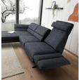 ECKSOFA  in Flachgewebe Grau  176-217/279-327 cm  - Schwarz/Grau, Design, Textil/Metall (176-217/279-327cm) - Dieter Knoll