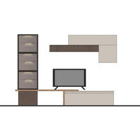 DNEVNI REGAL,  barve hrasta, barve brona, kašmir  - kašmir/črna, Moderno, umetna masa/leseni material (285/195/42cm) - Hom`in