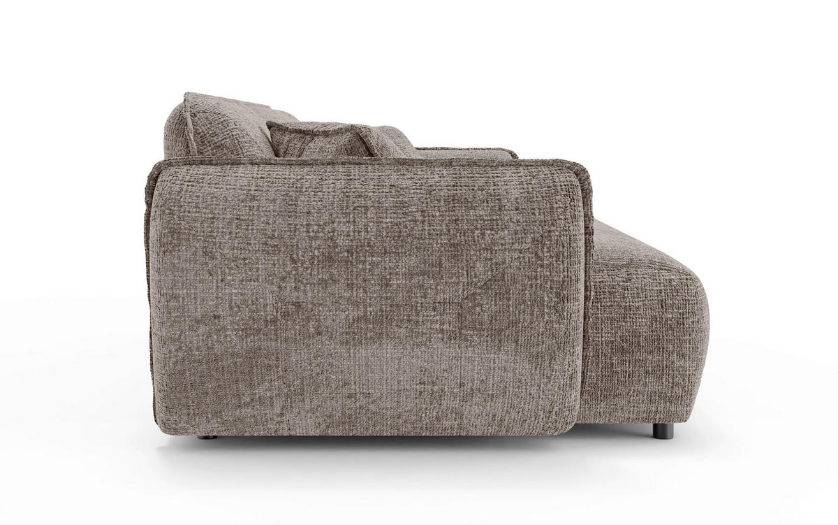 VIERSITZER-SOFA Nelia Chenille Braun  - Schwarz/Braun, Design, Kunststoff/Textil (250/81/114cm) - P & B