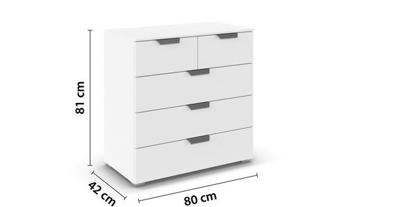 KOMMODE  in 80/81/42 cm  - Chromfarben/Weiß, Design, Holzwerkstoff/Metall (80/81/42cm) - Carryhome