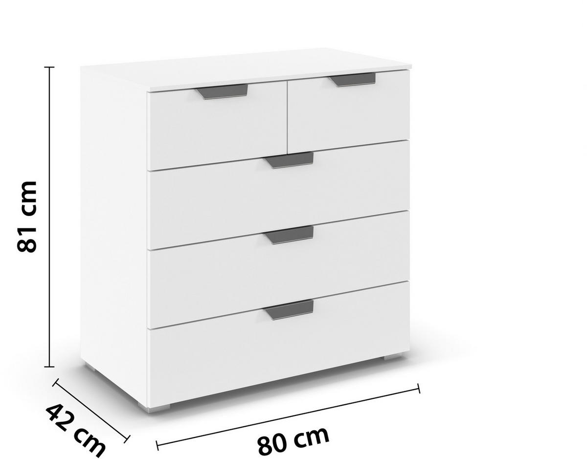 KOMMODE 80/81/42 cm  in Weiss  - Chromfarben/Weiss, Design, Holzwerkstoff/Metall (80/81/42cm) - Carryhome