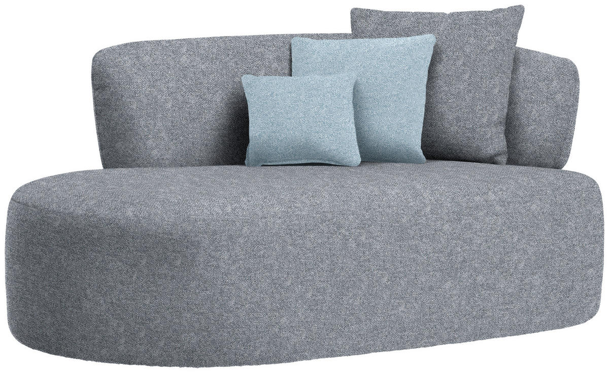 RÉCAMIERE in Flachgewebe Blau, Dunkelgrau  - Blau/Dunkelgrau, MODERN, Kunststoff/Textil (166/86/105cm) - Hom`in