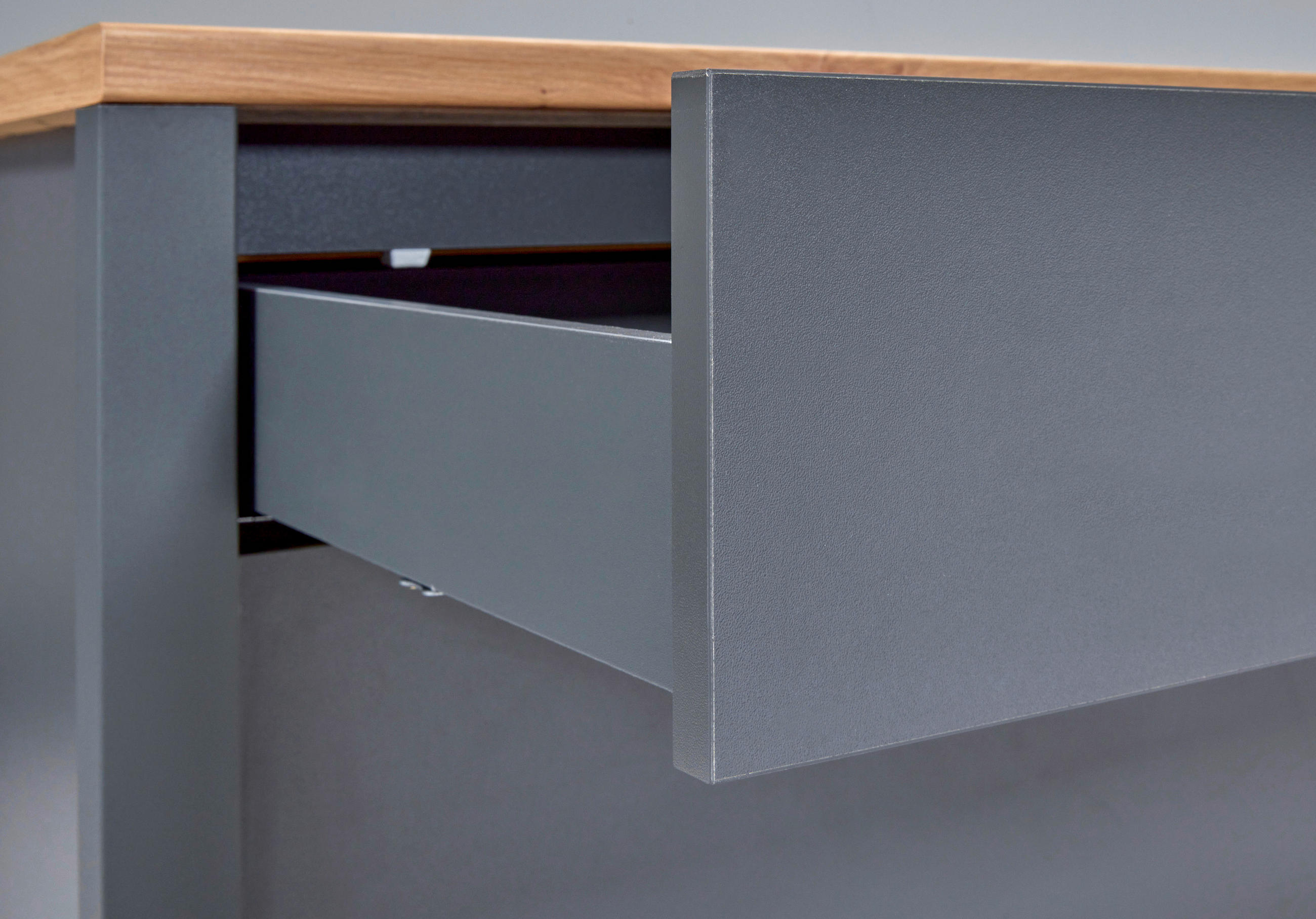 SCHUBKASTENUNTERSCHRANK 100/92/60 cm in Anthrazit - Anthrazit/Schwarz, MODERN, Holzwerkstoff/Metall (100/92/60cm) - home24