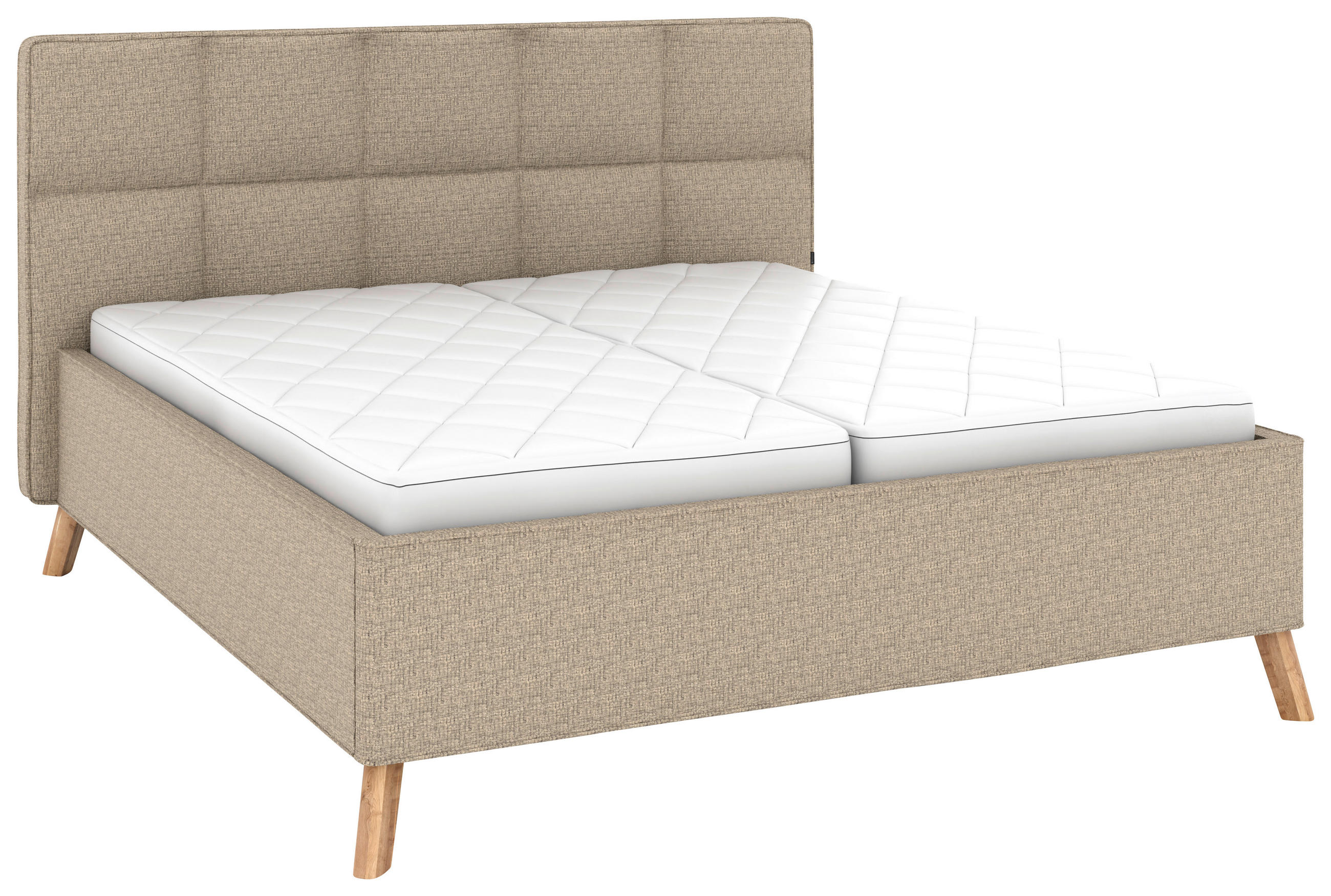 POLSTERBETT 180/200 cm,  in Braun, Bettkasten, motorische Verstellbarkeit, Fernbedienung, Lattenroste, Matratzen, H2 + H2 = mittel  - Schwarz/Weiß, KONVENTIONELL, Holz/Textil (180/200cm) - Musterring