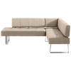 ECKBANK 227/165 cm Mikrofaser Edelstahlfarben, Beige Metall   - Edelstahlfarben/Beige, Design, Textil/Metall (227/165cm) - Moderano