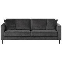 3-SITS SOFFA i velour antracit  - svart/antracit, Klassisk, metall/textil (204/81/90cm) - Hom`in