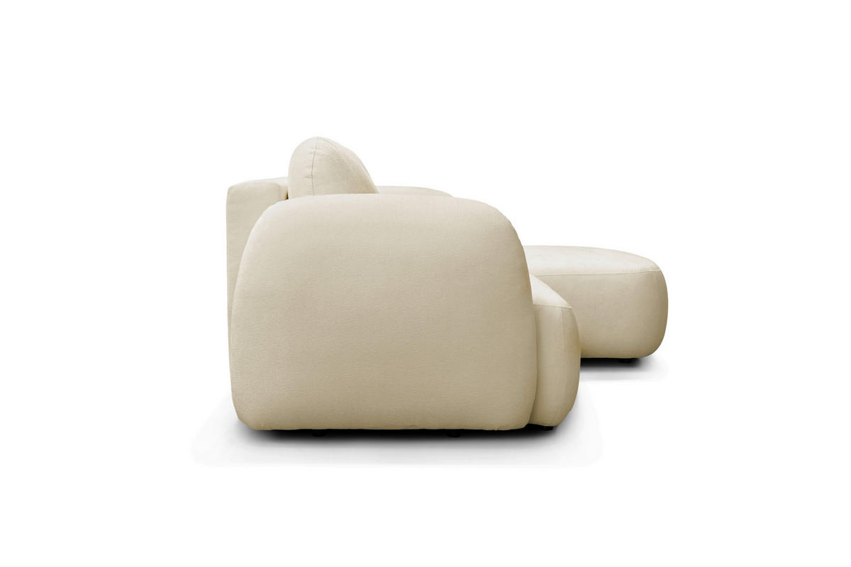 ECKSOFA VELU Creme Chenille  - Creme/Schwarz, Design, Textil (270cm) - MID.YOU