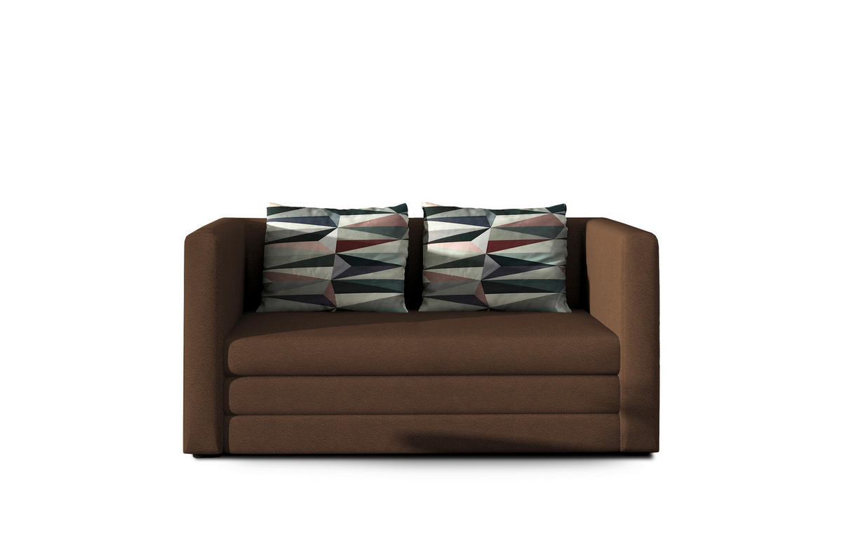 SCHLAFSOFA in Mikrovelours Braun  - Schwarz/Braun, Design, Kunststoff/Textil (132/62/70cm) - MID.YOU