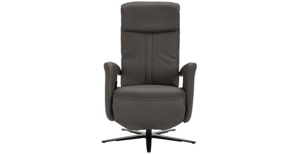 RELAXSESSEL in Leder Mokka - Schwarz/Mokka, Design, Leder/Metall (71/112/83cm) - Dieter Knoll