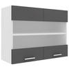 KÜCHENOBERSCHRANK 80/60/31 cm  in Anthrazit, Weiß  - Anthrazit/Alufarben, KONVENTIONELL, Glas/Holzwerkstoff (80/60/31cm) - MID.YOU