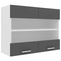 KÜCHENOBERSCHRANK 80/60/31 cm  in Anthrazit, Weiß  - Anthrazit/Alufarben, KONVENTIONELL, Glas/Holzwerkstoff (80/60/31cm) - MID.YOU