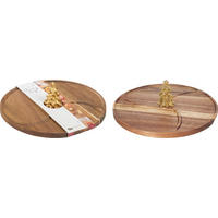 KÍNÁLÓTÁLCA    - barna, Basics, fa (28/28/4cm)