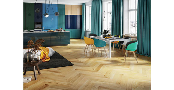 Parkett Schiffsboden Eiche per m² - Eichefarben, Design, Holz (72,5/13/1,4cm) - Ambiente