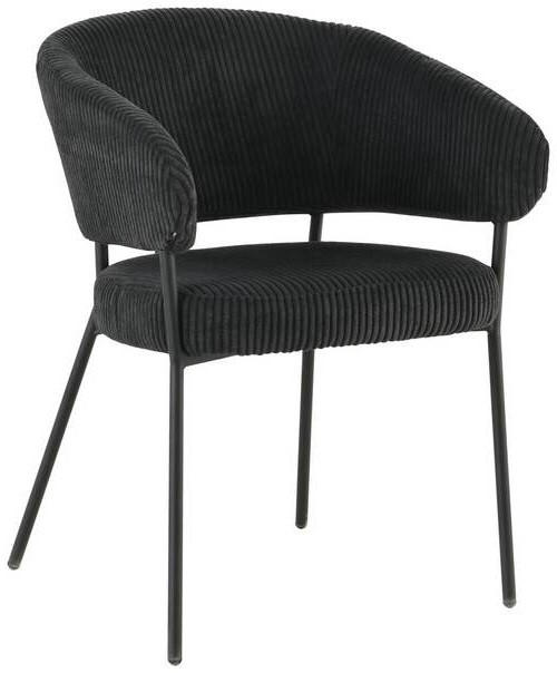 Livetastic Armlehnstuhl Cord Schwarz 60x81x60 cm