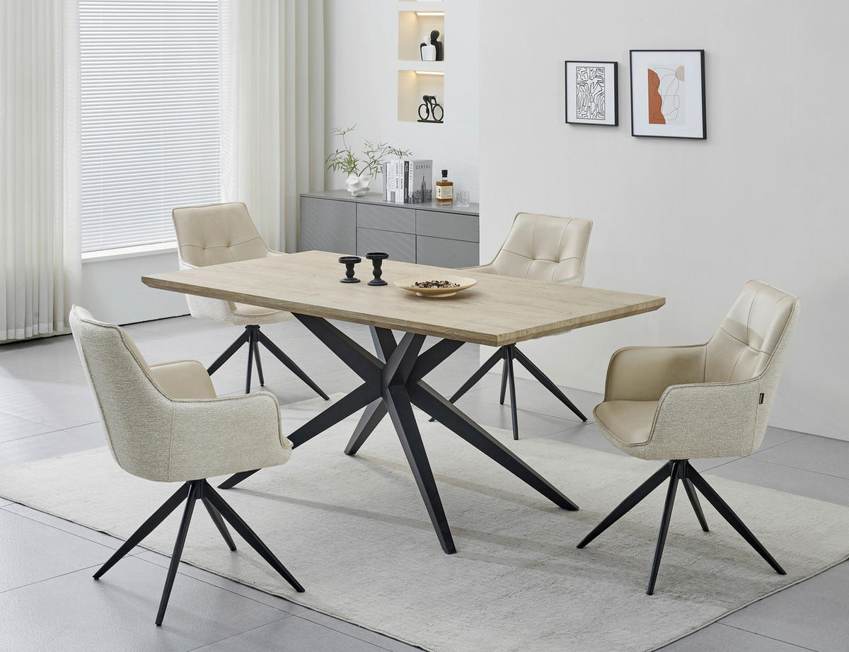 STOLICA S NASLONOM ZA RUKE  crna, taupe  drvo, metal, tekstil      - crna/taupe, Moderno, drvo/metal (58/87/61,5cm) - Livetastic