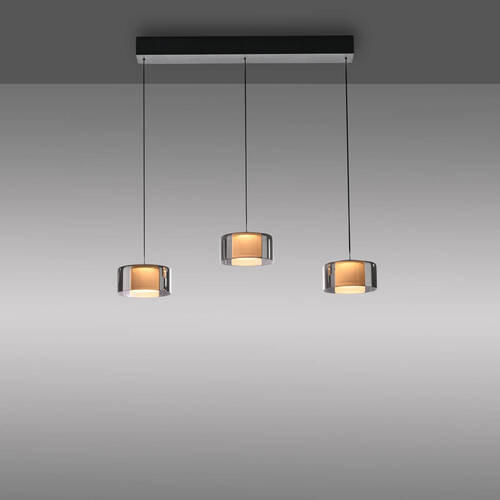 ZÁVĚSNÉ LED SVÍTIDLO, 66/15/220 cm  - černá, Design, kov/plast (66/15/220cm)
