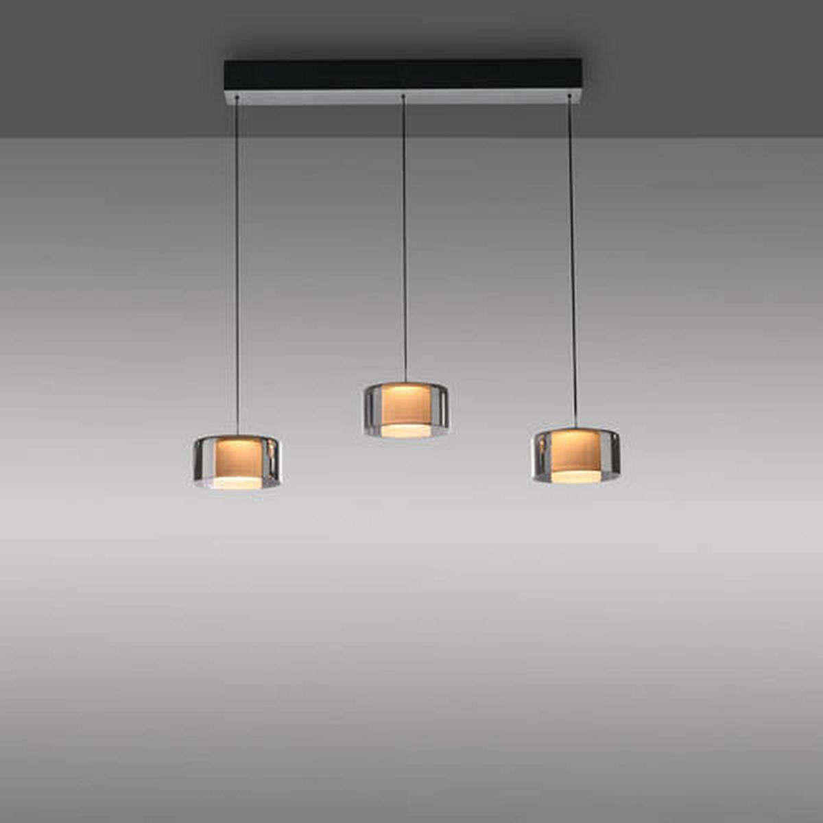 ZÁVĚSNÉ LED SVÍTIDLO, 66/15/220 cm  - černá, Design, kov/plast (66/15/220cm)