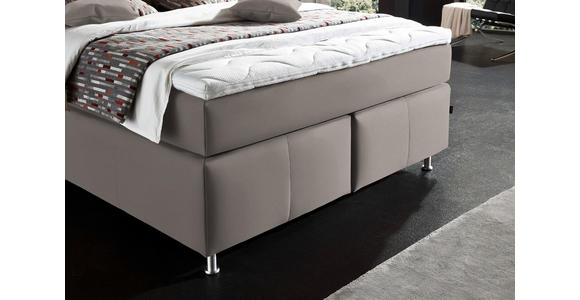 BOXSPRINGBETT 140/200 cm  in Schlammfarben  - Schlammfarben/Alufarben, KONVENTIONELL, Textil/Metall (140/200cm) - Dieter Knoll