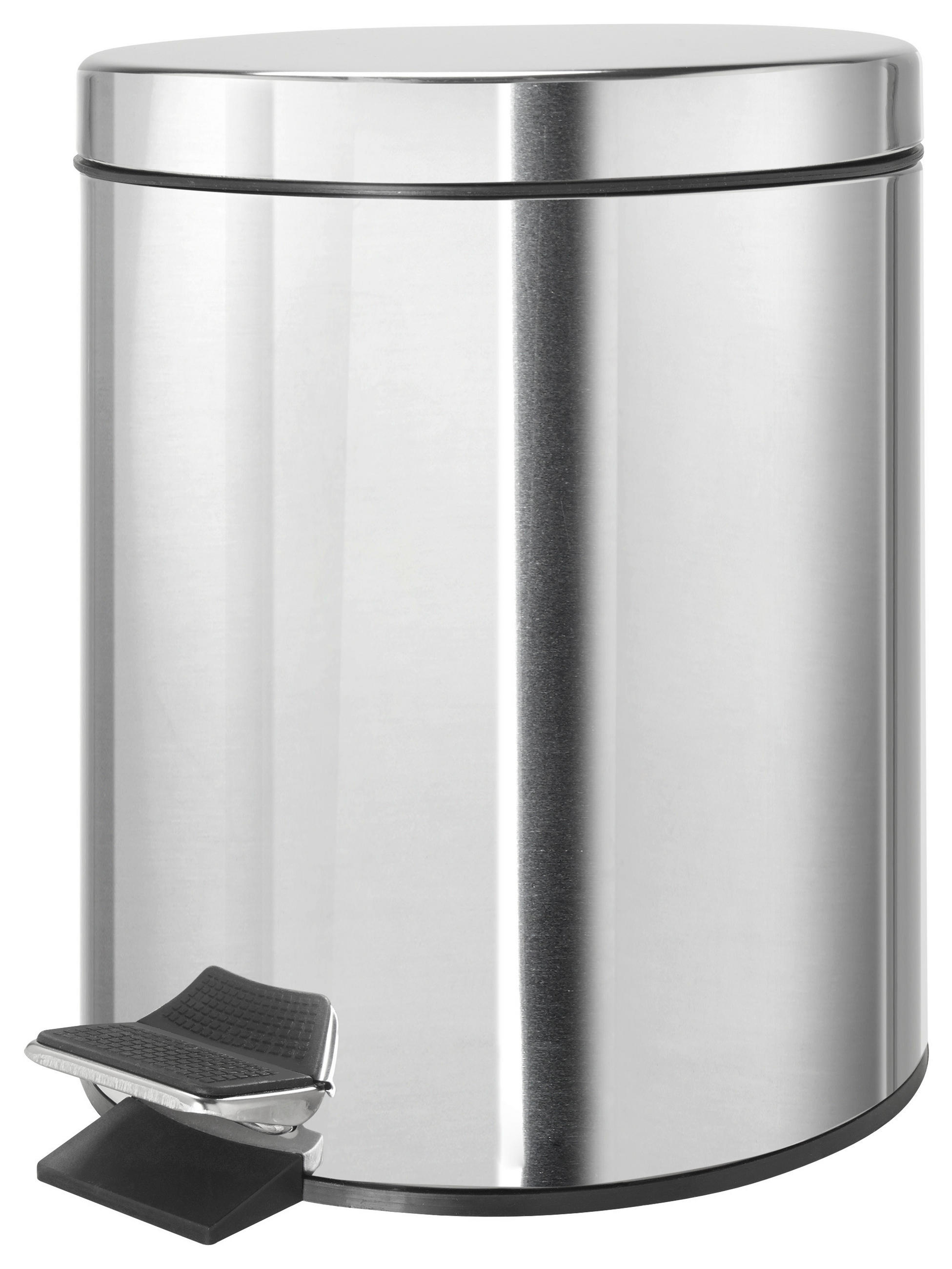 COȘ DE GUNOI CU PEDALĂ metal - culoare inox, Basics, metal (17/24,5cm) - Boxxx
