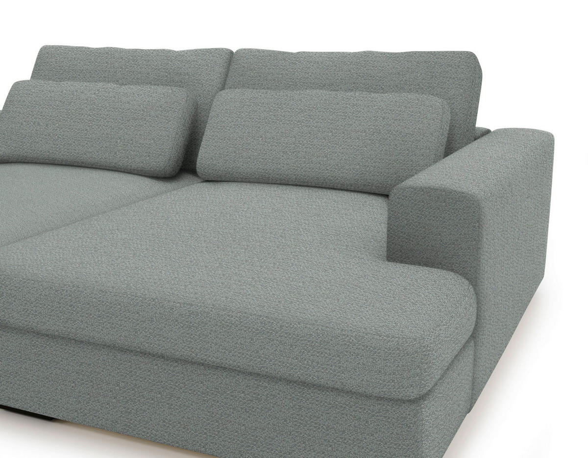 BIGSOFA in Chenille Hellgrau  - Hellgrau/Schwarz, Design, Textil (223/80/158cm) - Lomoco