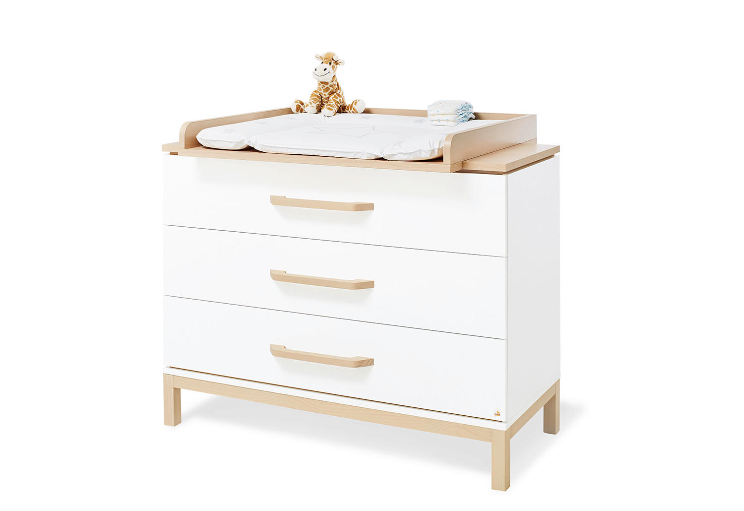 WICKELKOMMODE PINOLINO LIGHT Weiß, Ahornfarben  - Ahornfarben/Weiß, Design, Holz/Holzwerkstoff (115/98/56-78cm) - Pinolino