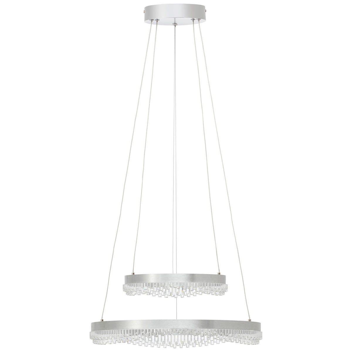 LED-HÄNGELEUCHTE 50/150 cm  - Alufarben, Design, Kunststoff/Metall (50/150cm)