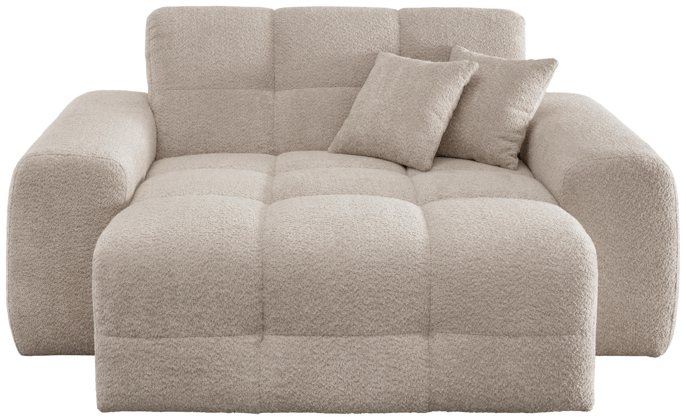 XXL-SESSEL Bouclé Beige - Beige/Schwarz, MODERN, Kunststoff/Textil (181/87/155cm) - Livetastic