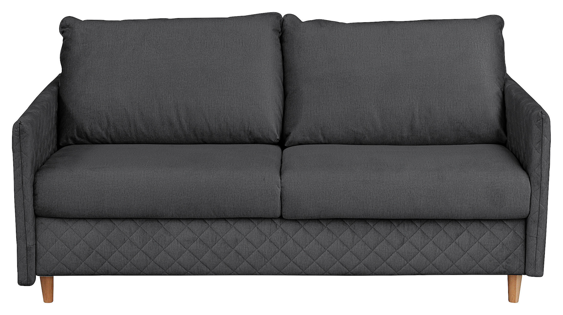 SCHLAFSOFA Samt Anthrazit  - Anthrazit/Naturfarben, Design, Holz/Textil (175/95/103cm) - Livetastic