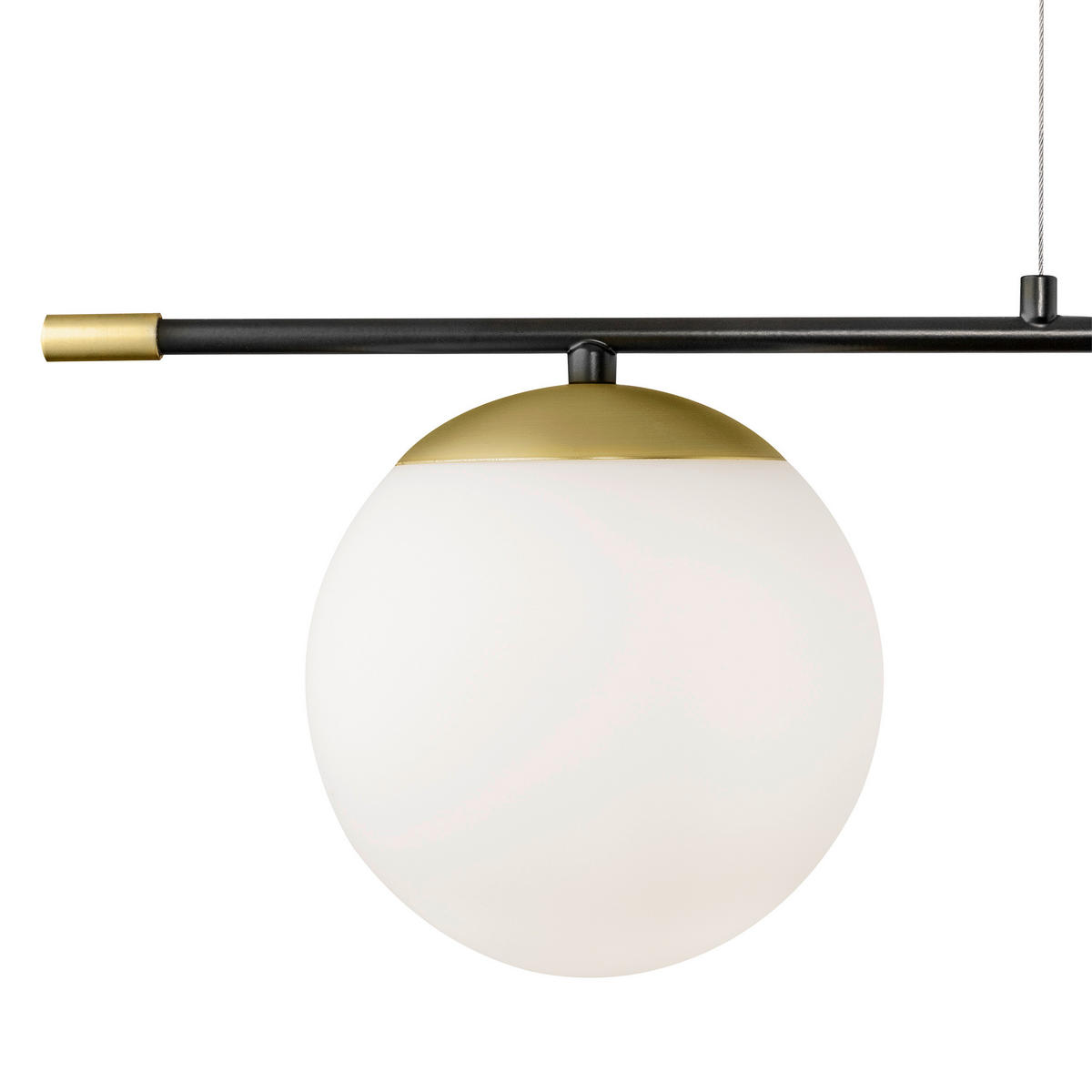 PENDELLEUCHTE  15/76/95 cm   - Weiss/Goldfarben, Trend, Glas/Metall (15/76/95cm) - MAYTONI