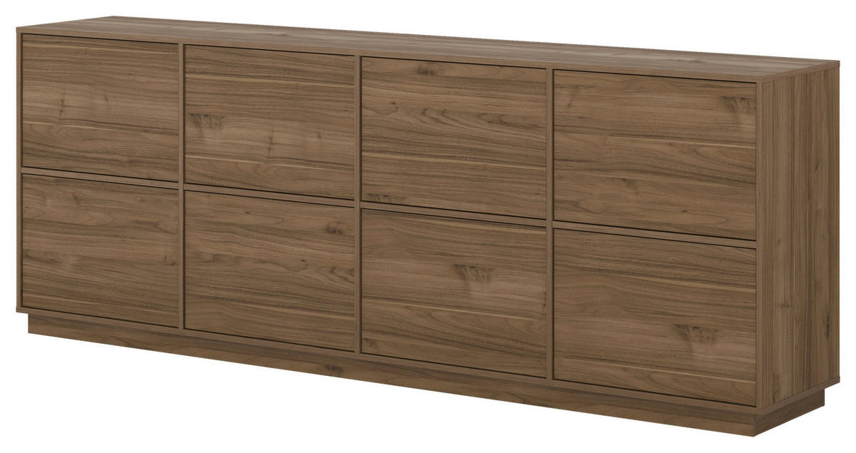 ŠIROKÁ KOMODA, barvy ořechu, 220,5/82,5/41,5 cm - barvy ořechu, Design, kompozitní dřevo (220,5/82,5/41,5cm) - MID.YOU