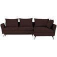 ECKSOFA in Webstoff Braun  - Schwarz/Braun, MODERN, Textil/Metall (282/182cm) - Carryhome