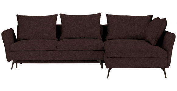 ECKSOFA in Webstoff Braun 282/182 cm - Schwarz/Braun, MODERN, Textil/Metall (282/182cm) - Carryhome