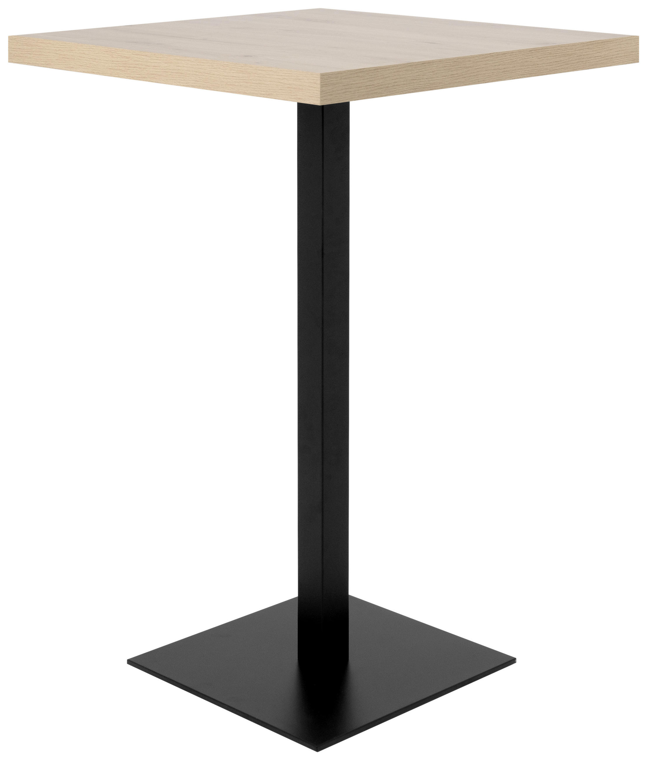 BARTISCH quadratisch Schwarz, Eiche Artisan - Schwarz/Eiche Artisan, MODERN, Metall (70/70/105cm) - MID.YOU