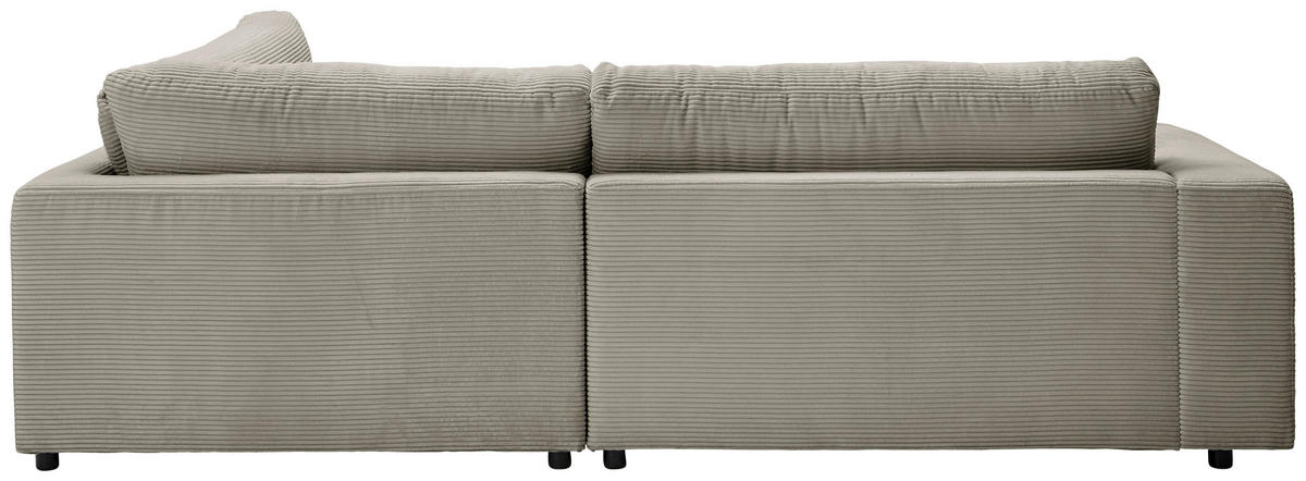 ECKSOFA in Cord Graubraun  - Graubraun/Schwarz, Design, Kunststoff/Textil (265/224cm) - Hom`in