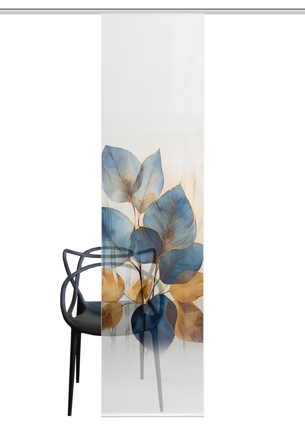 FLÄCHENVORHANG   blickdicht  60/245 cm   - Blau/Weiß, LIFESTYLE, Textil (60/245cm)