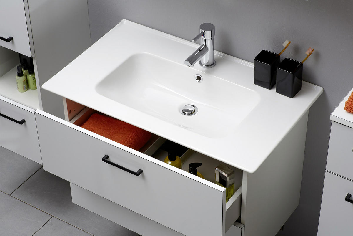 WASCHBECKEN 80/2/45 cm  - Weiß, KONVENTIONELL, Keramik (80/2/45cm) - Xora