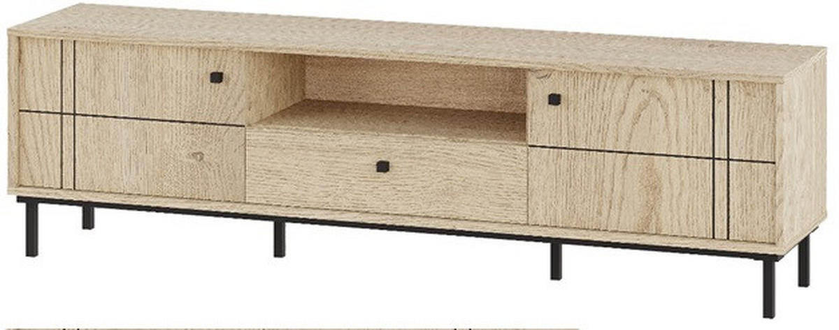 LOWBOARD  in 170/49,2/37 cm  - Eichefarben/Schwarz, Modern, Holzwerkstoff/Kunststoff (170/49,2/37cm) - Carryhome