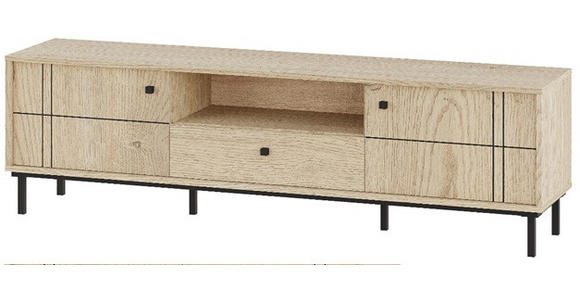 LOWBOARD in 170/49,2/37 cm - Eichefarben/Schwarz, MODERN, Holzwerkstoff/Kunststoff (170/49,2/37cm) - Carryhome