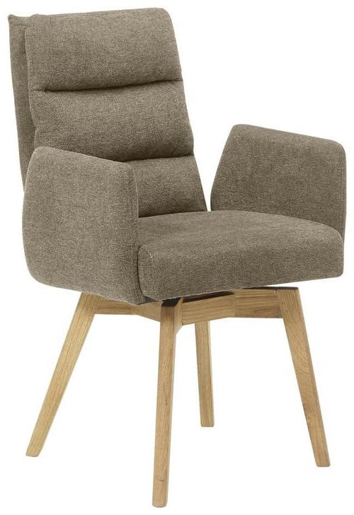 ARMLEHNSTUHL  in Mikrofaser  - Eichefarben/Cappuccino, Basics, Holz/Textil (61/95/65cm) - MID.YOU