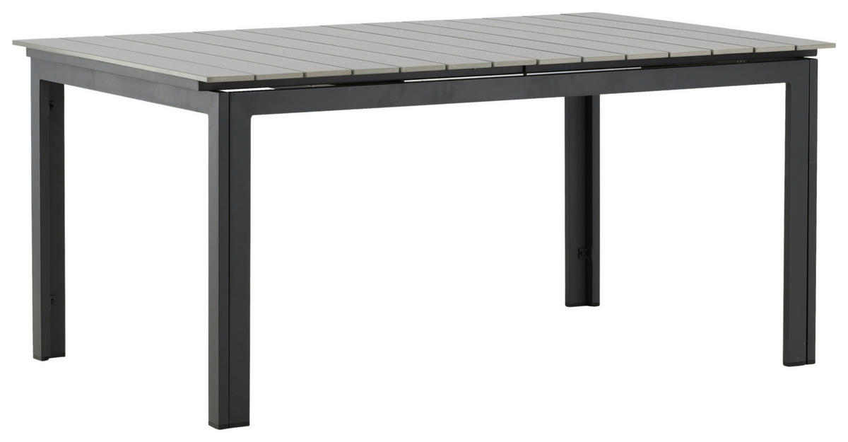 GARTENTISCH 160/100/75 cm Metall rechteckig  - Schwarz/Grau, KONVENTIONELL, Metall (160/100/75cm) - Gardenson