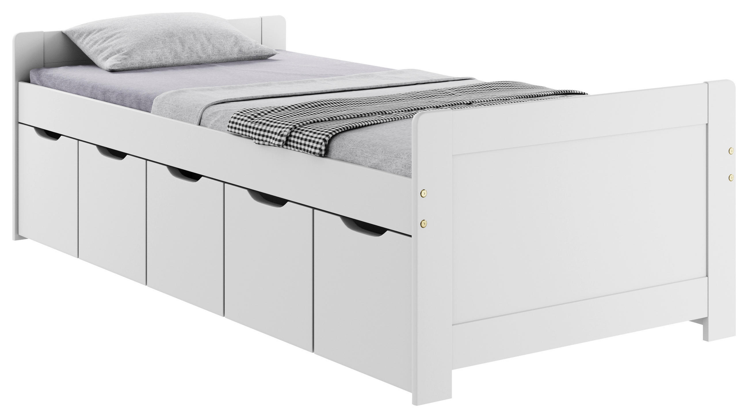MID.YOU POSTEĽ S ÚLOŽNÝM PRIESTOROM, 90/200 cm biela