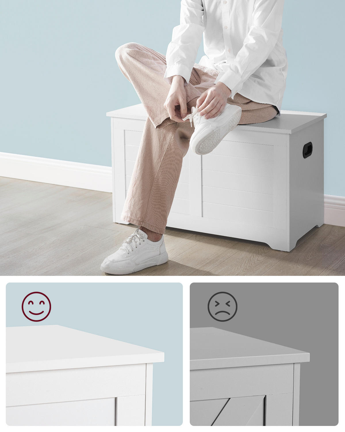 SCHUHBANK Weiß  - Weiß, Trend, Kunststoff (80/46/40cm) - Boxxx