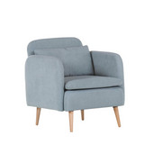 FOTELJ svetlo modra tekstil - naravna/svetlo modra, Design, tekstil (70/80/75cm) - Carryhome