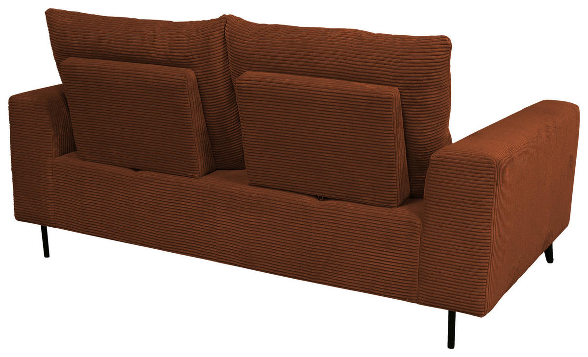 BIGSOFA Cord Kupferfarben  - Schwarz/Kupferfarben, KONVENTIONELL, Textil/Metall (246/100/116cm) - Carryhome