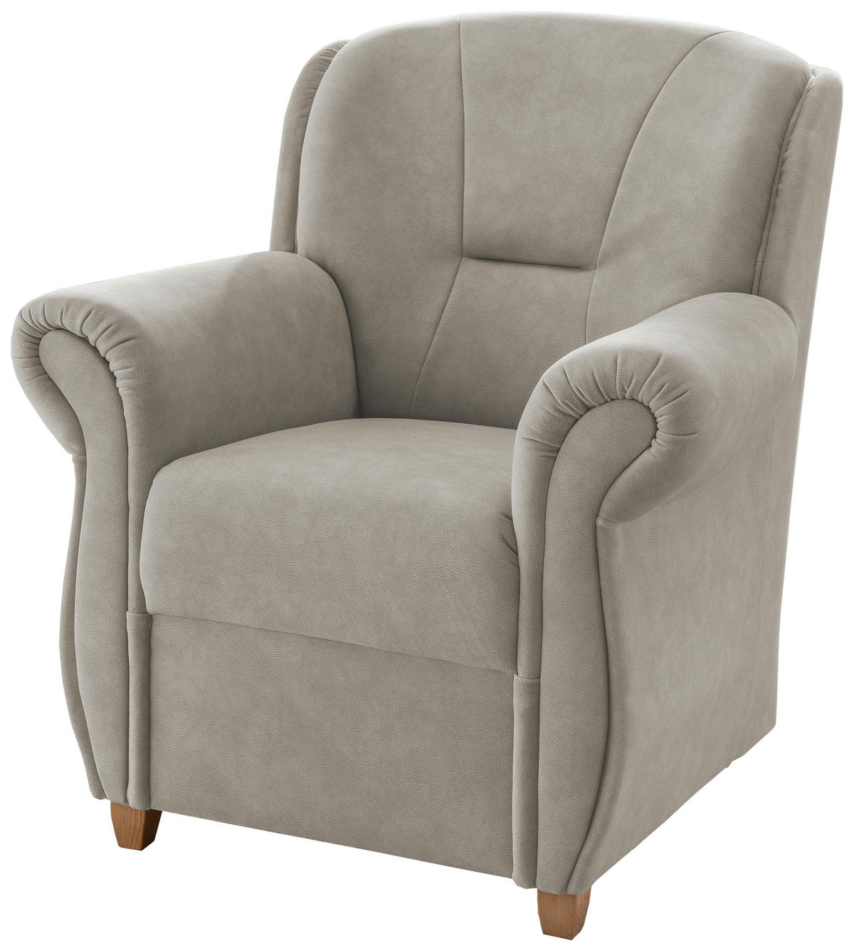 SESSEL Mikrofaser Silberfarben  - Wildeiche/Silberfarben, Konventionell, Holz/Textil (91/100/88cm) - Livetastic