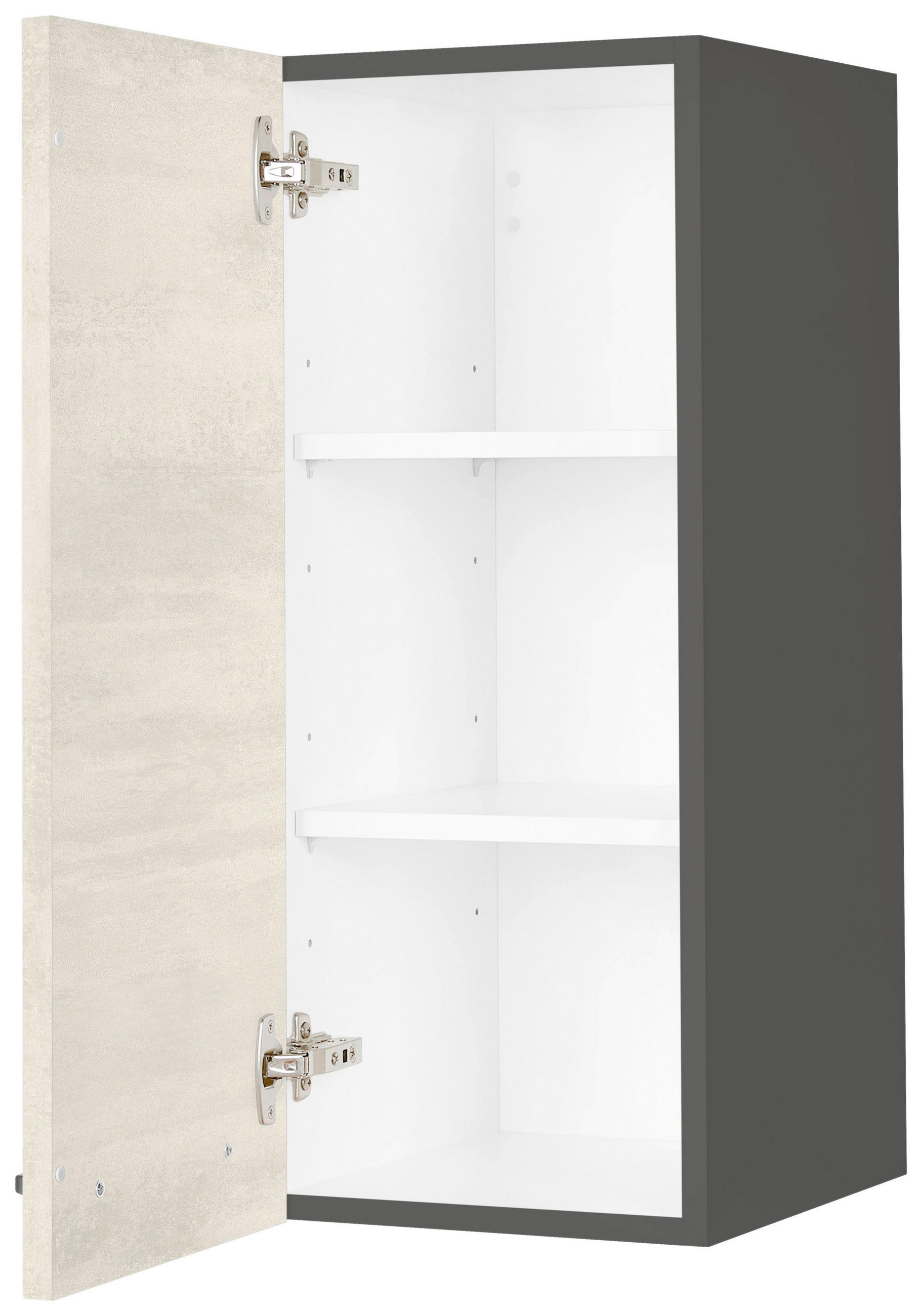 KÜCHENOBERSCHRANK 30/72/35 cm  in Weiß  - Schieferfarben/Edelstahlfarben, MODERN, Holzwerkstoff/Metall (30/72/35cm) - Nobilia