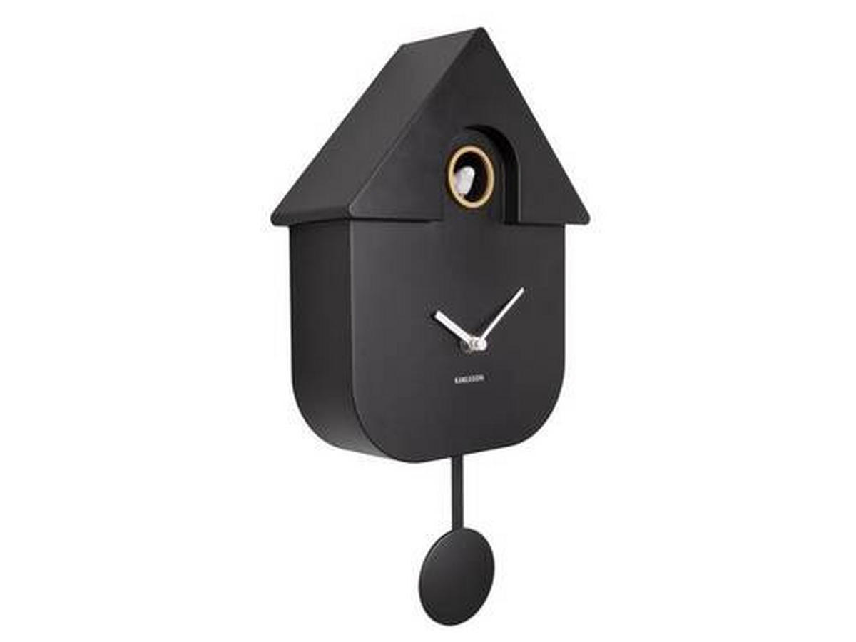 WANDUHR MODERN CUCKOO Schwarz  - Schwarz, Basics, Kunststoff (30cm) - Karlsson