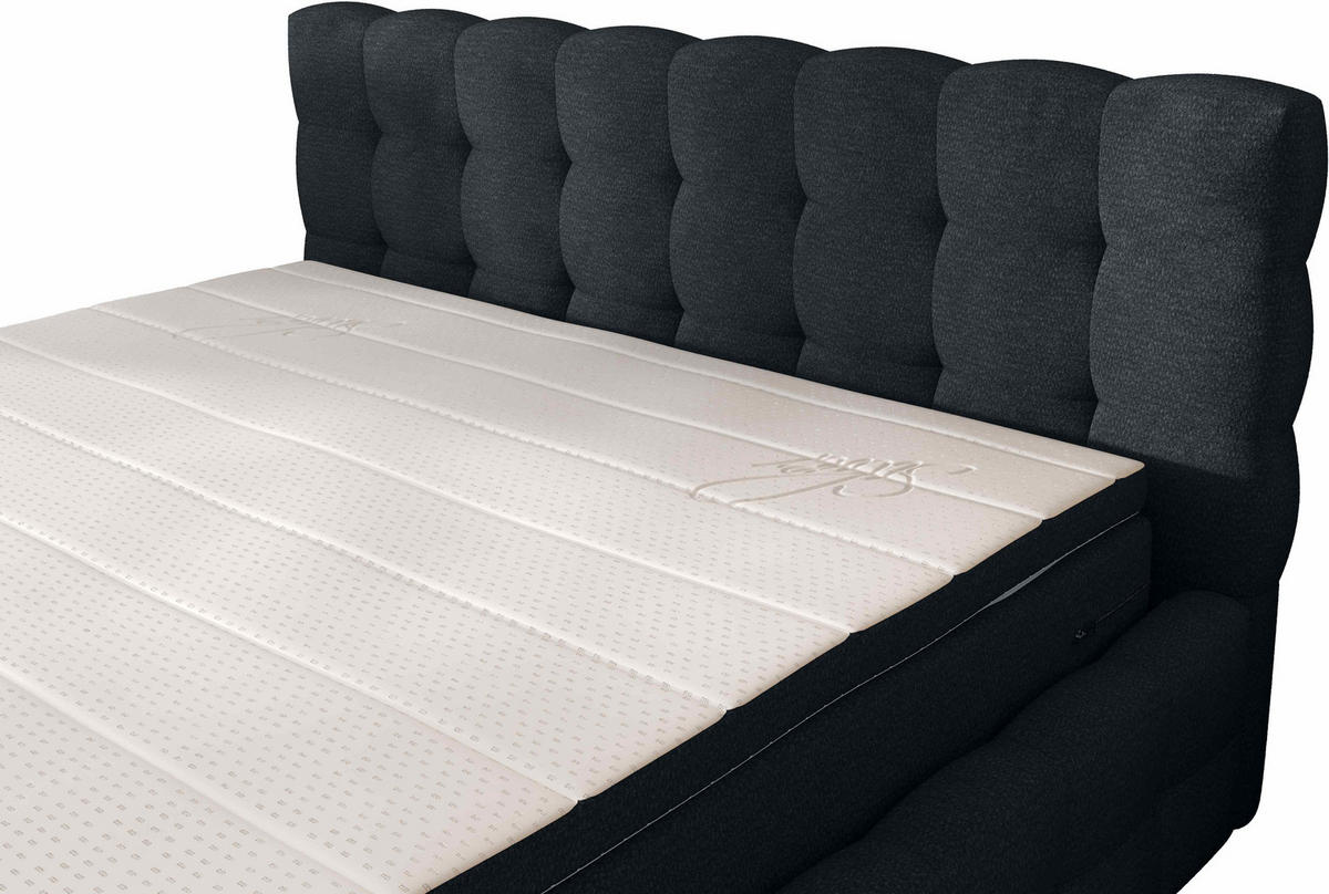 POLSTERBETT 200/200 cm,  in Anthrazit, Matratze, gepolstertes Kopfteil, Lattenrost, Bettkasten, Topper, H3 + H3 = fest  - Anthrazit/Schwarz, MODERN, Holz/Kunststoff (200/200cm) - Chameo