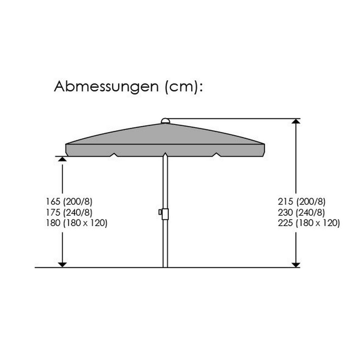 SLNEČNÍK 120/225/180 cm - modrá/biela, Basics, kov/textil (120/225/180cm)